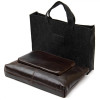 Кожаная мужская коричневая сумка GRANDE PELLE горизонтальная (GP0438brown)